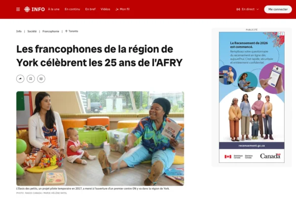 Les francophones de la région de York célèbrent les 25 ans de l’AFRY